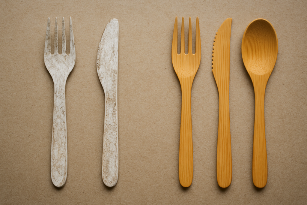 plastic utensils vs bamboo